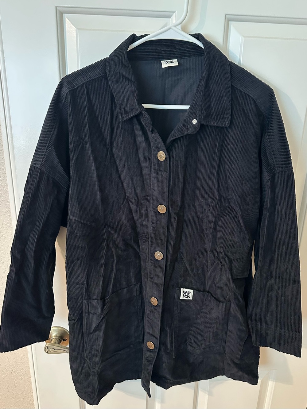 Lucy & Yak Kathy Organic Corduroy Jacket in Midnight Black